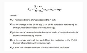 SSC Exam Normalization Formula